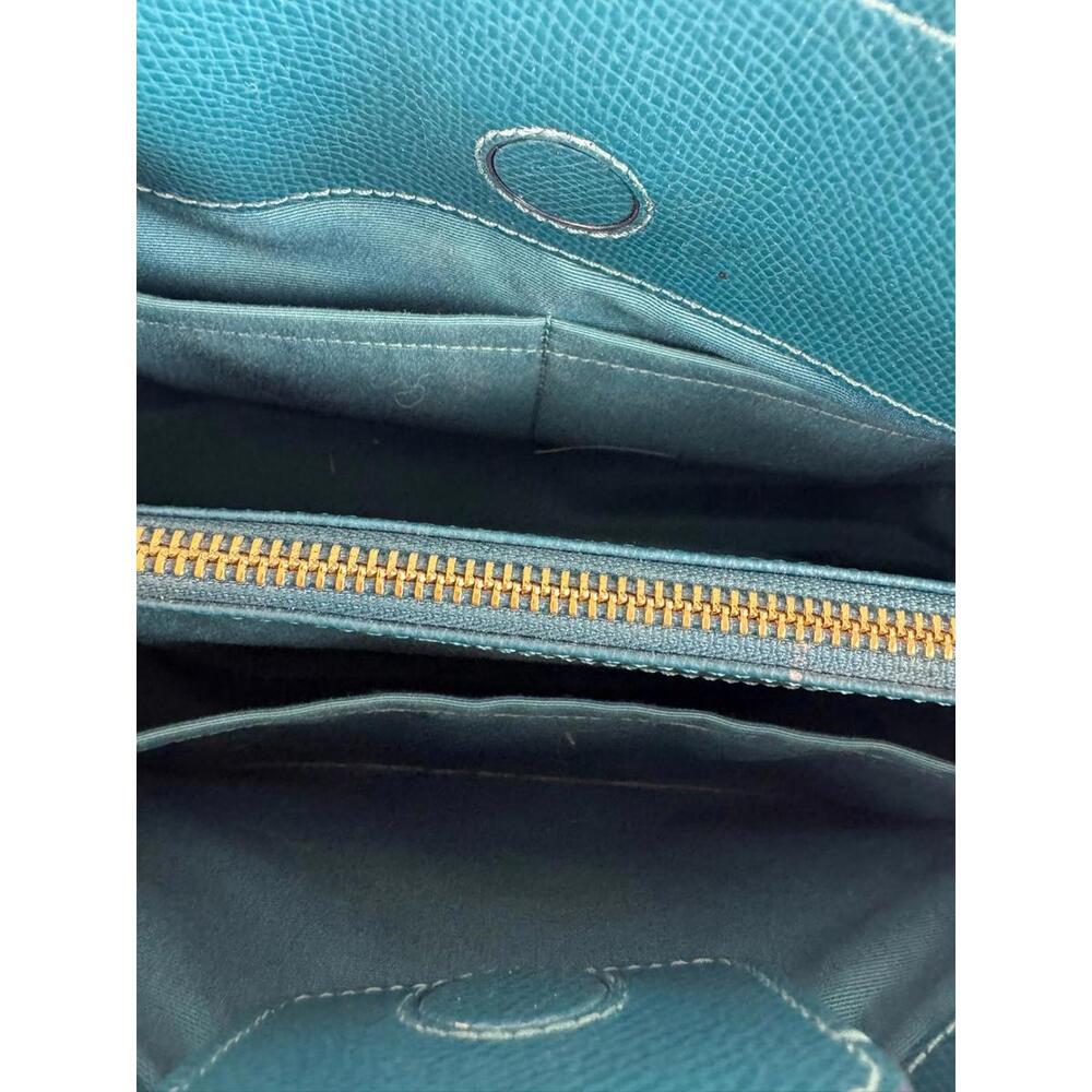 Coach Margot Leather Satchel Carryall Deep Turquoise - Picture 9 of 9
